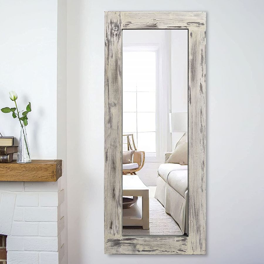 Beauty Salon Wood Frame Floor Full Length Body Mirror